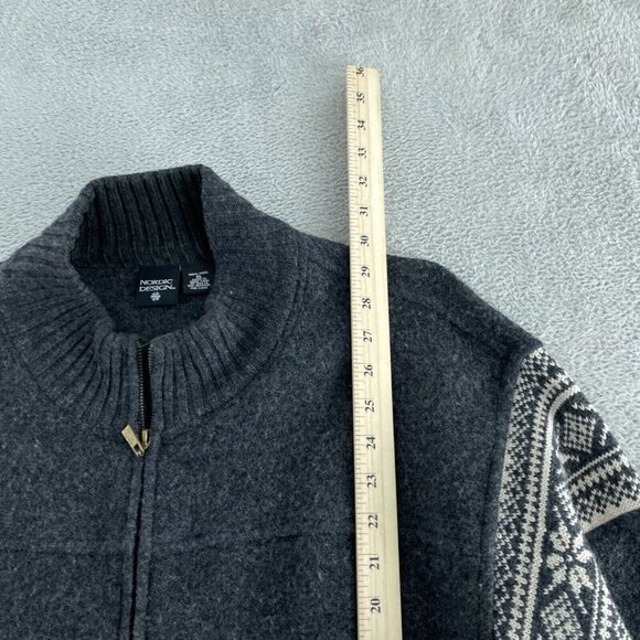 Nordic Design Womens XL Wool Sweater Jacket With Zipper & 5767 - Picture 4 of 7